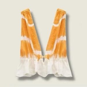 Zara Orange and White Blouse
